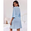 Ekouaer Robes for Women Lightweight Waffle Knit Short Ruffle Bath Robe(Light Blue)