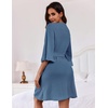 Ekouaer Robes for Women Lightweight Waffle Knit Short Ruffle Bath Robe(Navy)