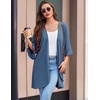Ekouaer Robes for Women Lightweight Waffle Knit Short Ruffle Bath Robe(Navy)