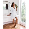 Ekouaer Robes for Women Lightweight Waffle Knit Short Ruffle Bath Robe(White)