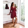 Ekouaer Robes for Women Lightweight Waffle Knit Short Ruffle Bath Robe(Wine Red)