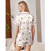 Ekouaer Satin Pajamas for Women Silk Pjs Short Set 2 Piece Lounge Sets(White Christmas)