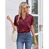 Ekouaer Women Satin Pajama Sets Cute Print Silk Pjs Shorts Sets S-4XL(Wine Red)