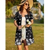 Ekouaer Women Zipper Front House Coat Robe Zip Up Bathrobes Short Nightgown(Butterfly Flower)