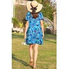 Ekouaer Women Zipper Front House Coat Robe Zip Up Bathrobes Short Nightgown(Dark Blue Floral)