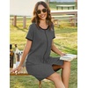 Ekouaer Women Zipper Front House Coat Robe Zip Up Bathrobes Short Nightgown(Deep Gray)