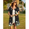 Ekouaer Women Zipper Front House Coat Robe Zip Up Bathrobes Short Nightgown(Floral Butterfly)