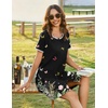 Ekouaer Women Zipper Front House Coat Robe Zip Up Bathrobes Short Nightgown(Floral Butterfly)