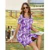 Ekouaer Women Zipper Front House Coat Robe Zip Up Bathrobes Short Nightgown(Floral Purple)