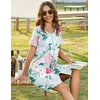 Ekouaer Women Zipper Front House Coat Robe Zip Up Bathrobes Short Nightgown(Flower Green)