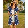 Ekouaer Women Zipper Front House Coat Robe Zip Up Bathrobes Short Nightgown(Navy Blue Floral)
