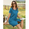 Ekouaer Women Zipper Front House Coat Robe Zip Up Bathrobes Short Nightgown(Peacock Blue)