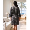 Ekouaer Womens Robe Lightweight 3/4 Sleeve Soft Knit Bathrobe Sleepwear(Dark Gray)