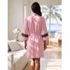 Ekouaer Womens Robe Lightweight 3/4 Sleeve Soft Knit Bathrobe Sleepwear(Hot Pink)