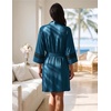 Ekouaer Womens Robe Lightweight 3/4 Sleeve Soft Knit Bathrobe Sleepwear(Lake Blue)