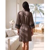 Ekouaer Womens Robe Lightweight 3/4 Sleeve Soft Knit Bathrobe Sleepwear(Light Brown)