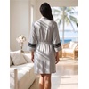 Ekouaer Womens Robe Lightweight 3/4 Sleeve Soft Knit Bathrobe Sleepwear(Light Gray)