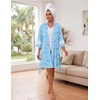 Ekouaer Womens Robe Lightweight 3/4 Sleeve Soft Knit Bathrobe Sleepwear(P Blue Butterfly)