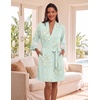 Ekouaer Womens Robe Lightweight 3/4 Sleeve Soft Knit Bathrobe Sleepwear(P Green Daisy)