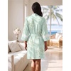 Ekouaer Womens Robe Lightweight 3/4 Sleeve Soft Knit Bathrobe Sleepwear(P Green Daisy)