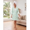 Ekouaer Womens Robe Lightweight 3/4 Sleeve Soft Knit Bathrobe Sleepwear(P Green Daisy)