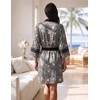 Ekouaer Womens Robe Lightweight 3/4 Sleeve Soft Knit Bathrobe Sleepwear(Print Coffee)