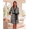 Ekouaer Womens Robe Lightweight 3/4 Sleeve Soft Knit Bathrobe Sleepwear(Print Coffee)