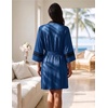 Ekouaer Womens Robe Lightweight 3/4 Sleeve Soft Knit Bathrobe Sleepwear(Royal Blue)