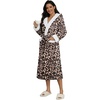 Ekouaer Plush Warm Robes for Women Fluffy Hooded Robe Soft Fleece Long Bathrobe(Leopard Print)