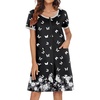 Ekouaer Women Zipper Front House Coat Robe Zip Up Bathrobes Short Nightgown(Butterfly Flower)