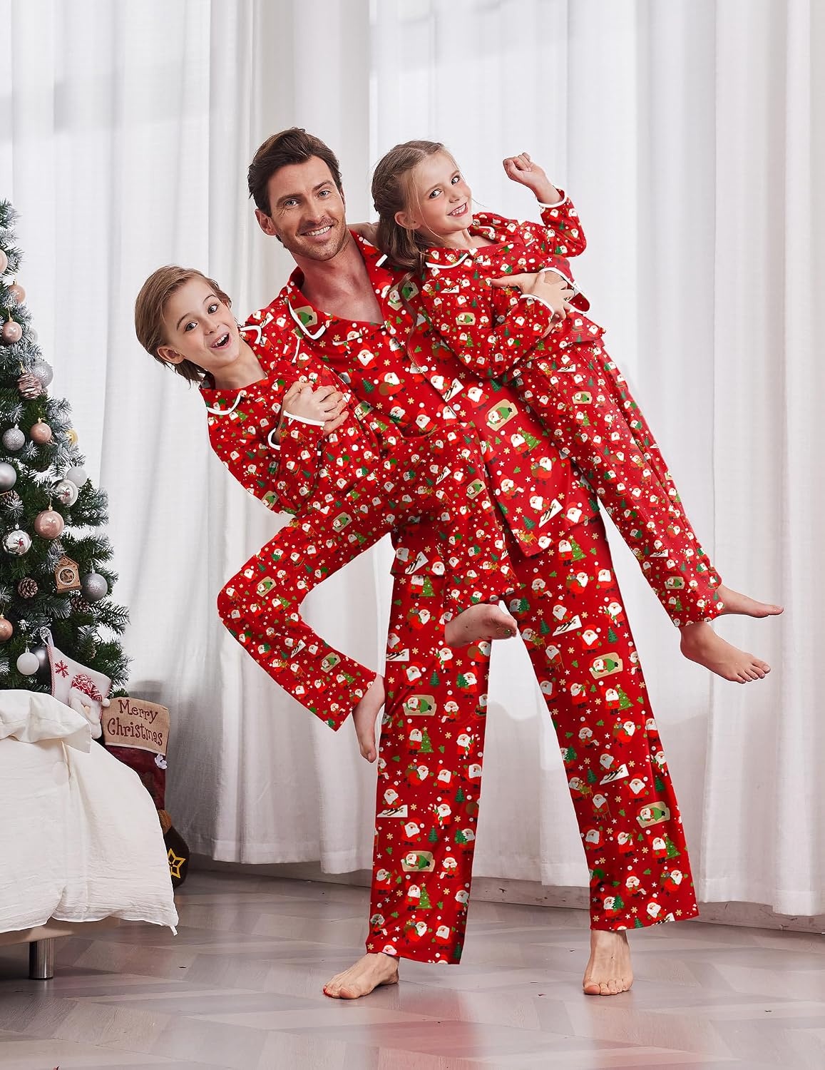 image:imageEkouaer Family Christmas Pajamas Matching Pjs Sets for Women Men and KidsCartoon Santa Claus