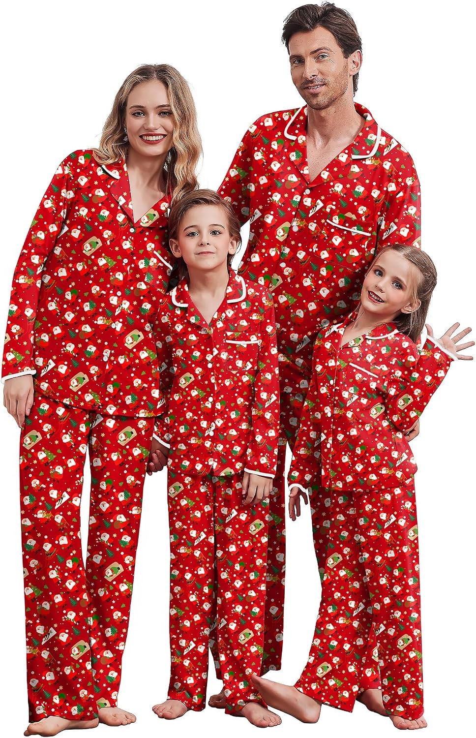 image:imageEkouaer Family Christmas Pajamas Matching Pjs Sets for Women Men and KidsCartoon Santa Claus