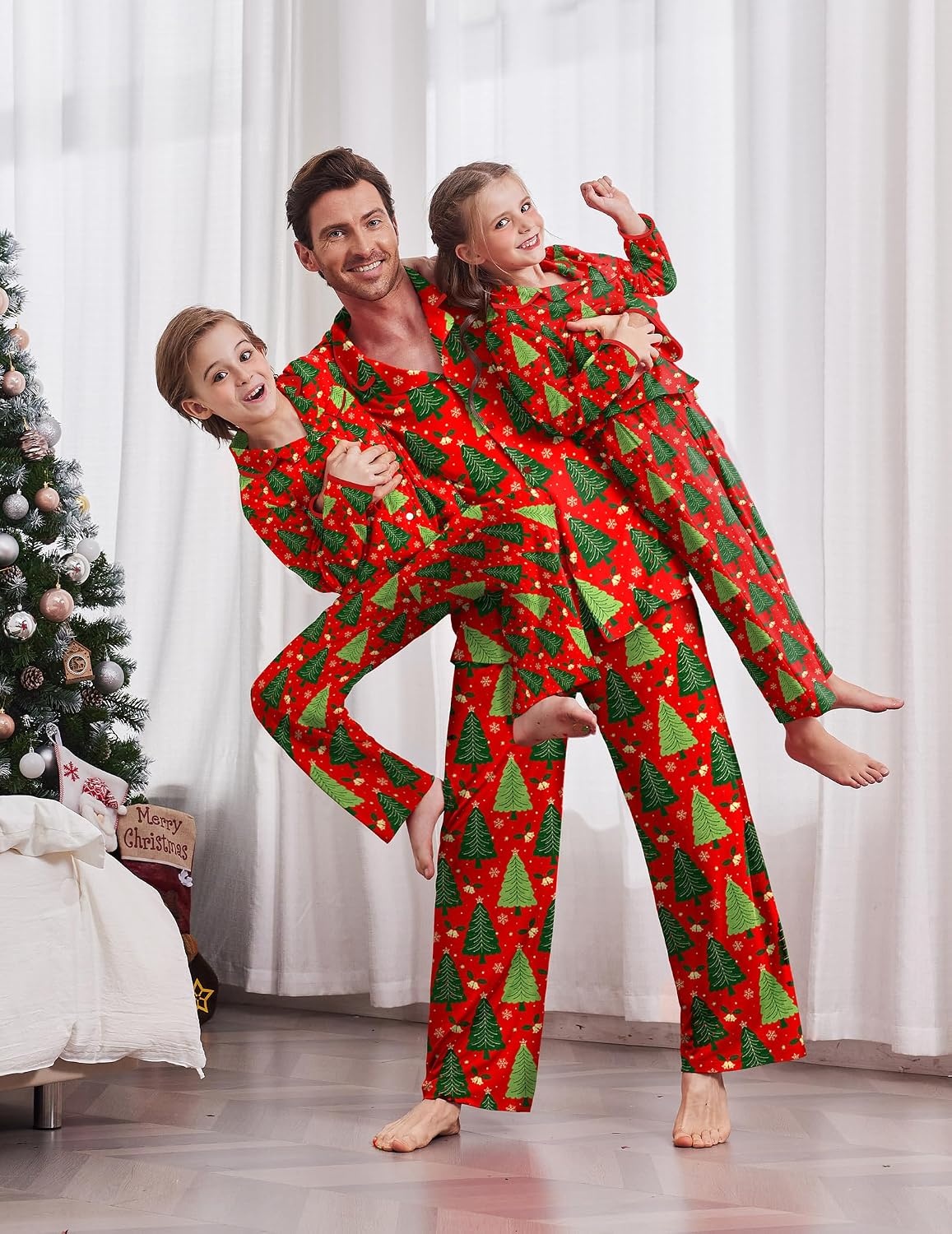 image:imageEkouaer Family Christmas Pajamas Matching Pjs Sets for Women Men and KidsChristmas Tree