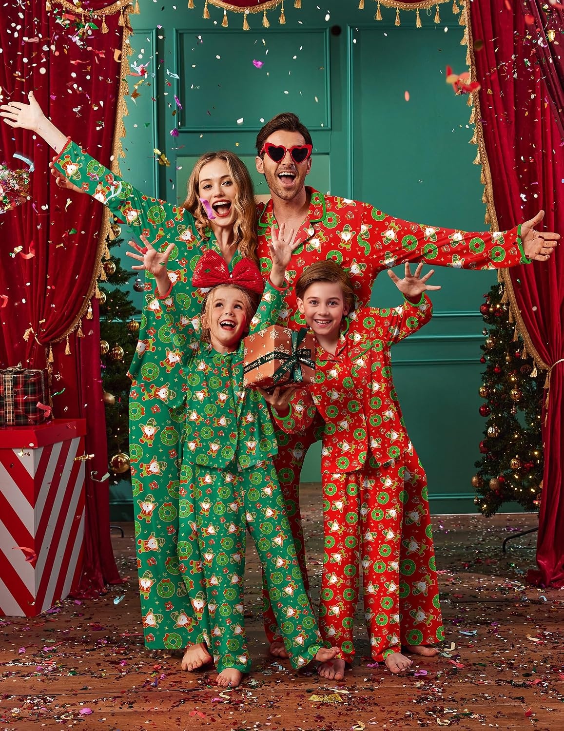 image:imageEkouaer Family Christmas Pajamas Matching Pjs Sets for Women Men and KidsChristmas Wreath