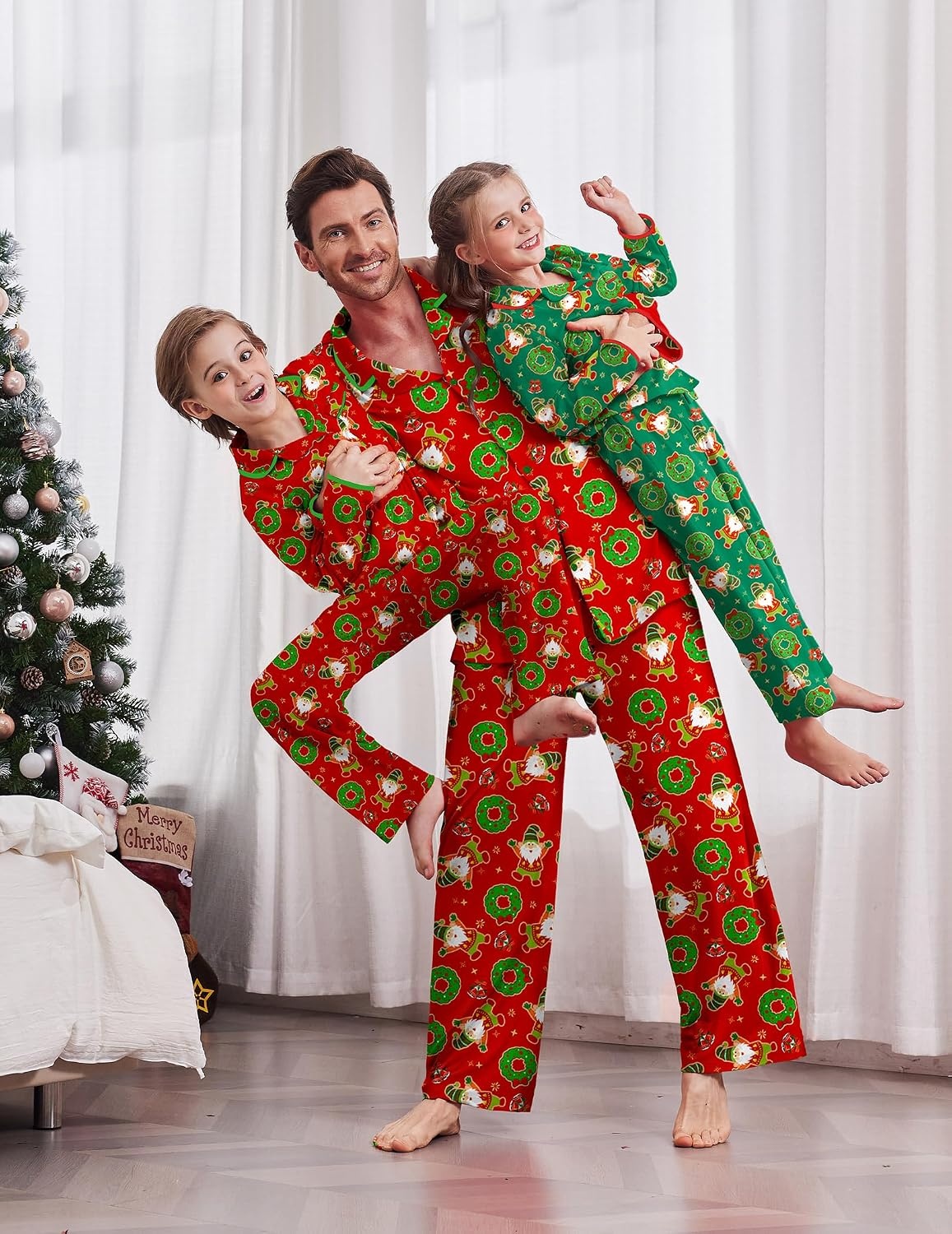 image:imageEkouaer Family Christmas Pajamas Matching Pjs Sets for Women Men and KidsChristmas Wreath