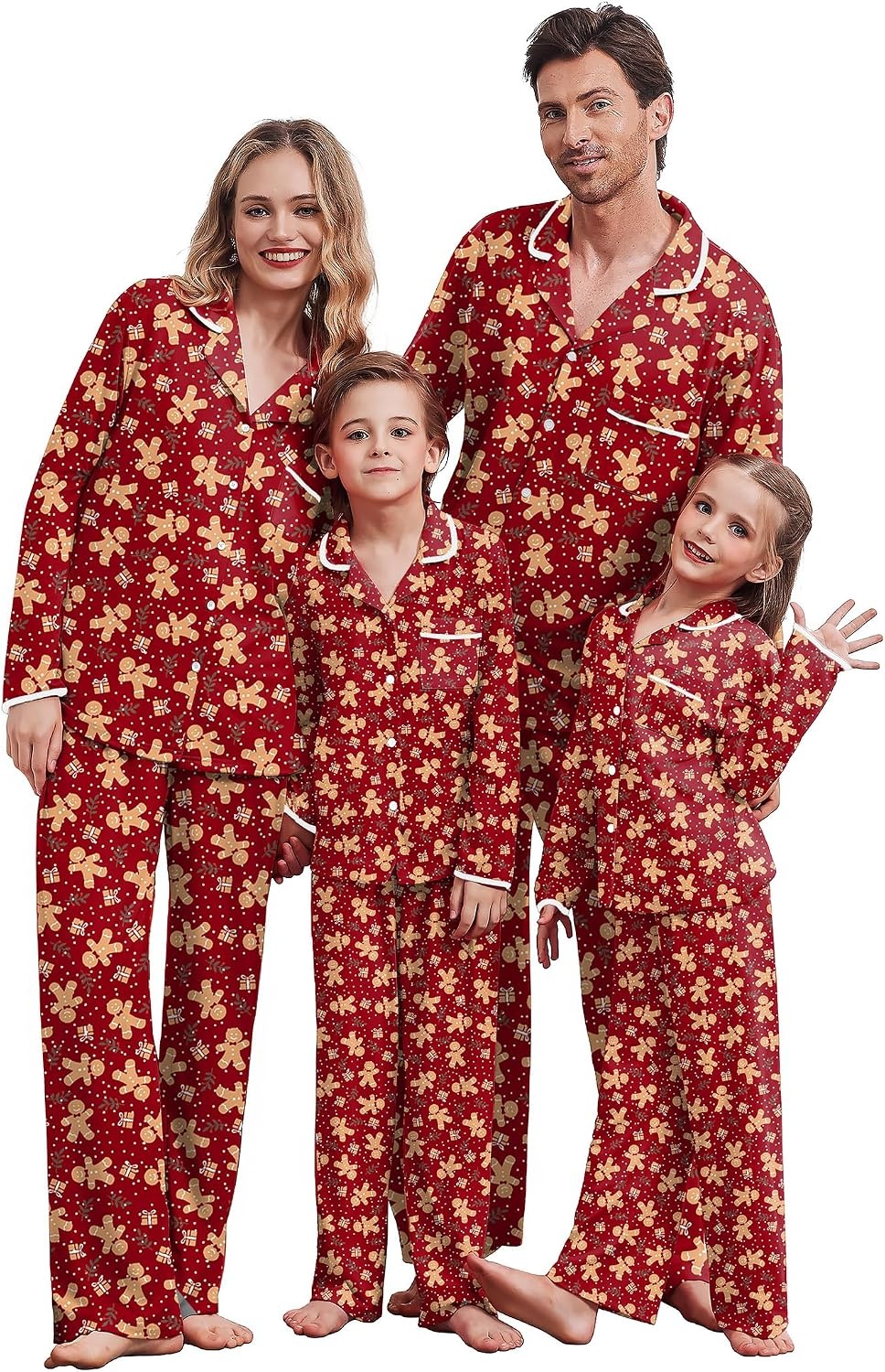 image:imageEkouaer Family Christmas Pajamas Matching Pjs Sets for Women Men and KidsGingerbread Man