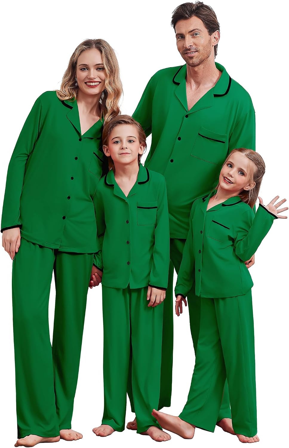 image:imageEkouaer Family Christmas Pajamas Matching Pjs Sets for Women Men and KidsGreen