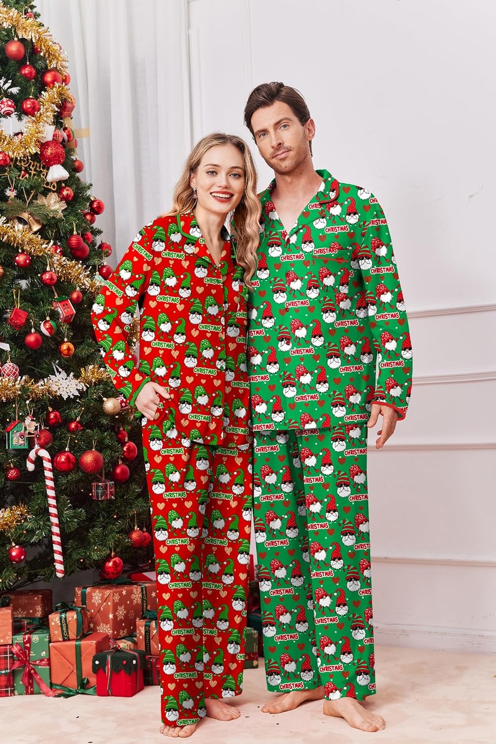 image:imageEkouaer Family Christmas Pajamas Matching Pjs Sets for Women Men and KidsGreen Christmas Elf