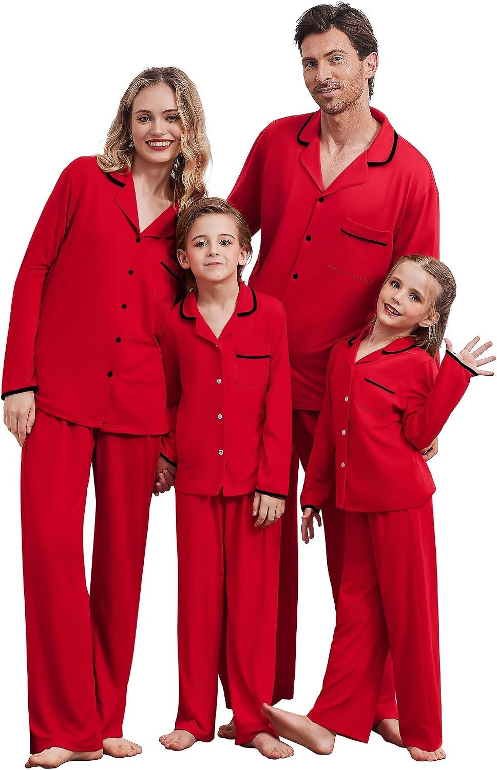 image:imageEkouaer Family Christmas Pajamas Matching Pjs Sets for Women Men and KidsRed