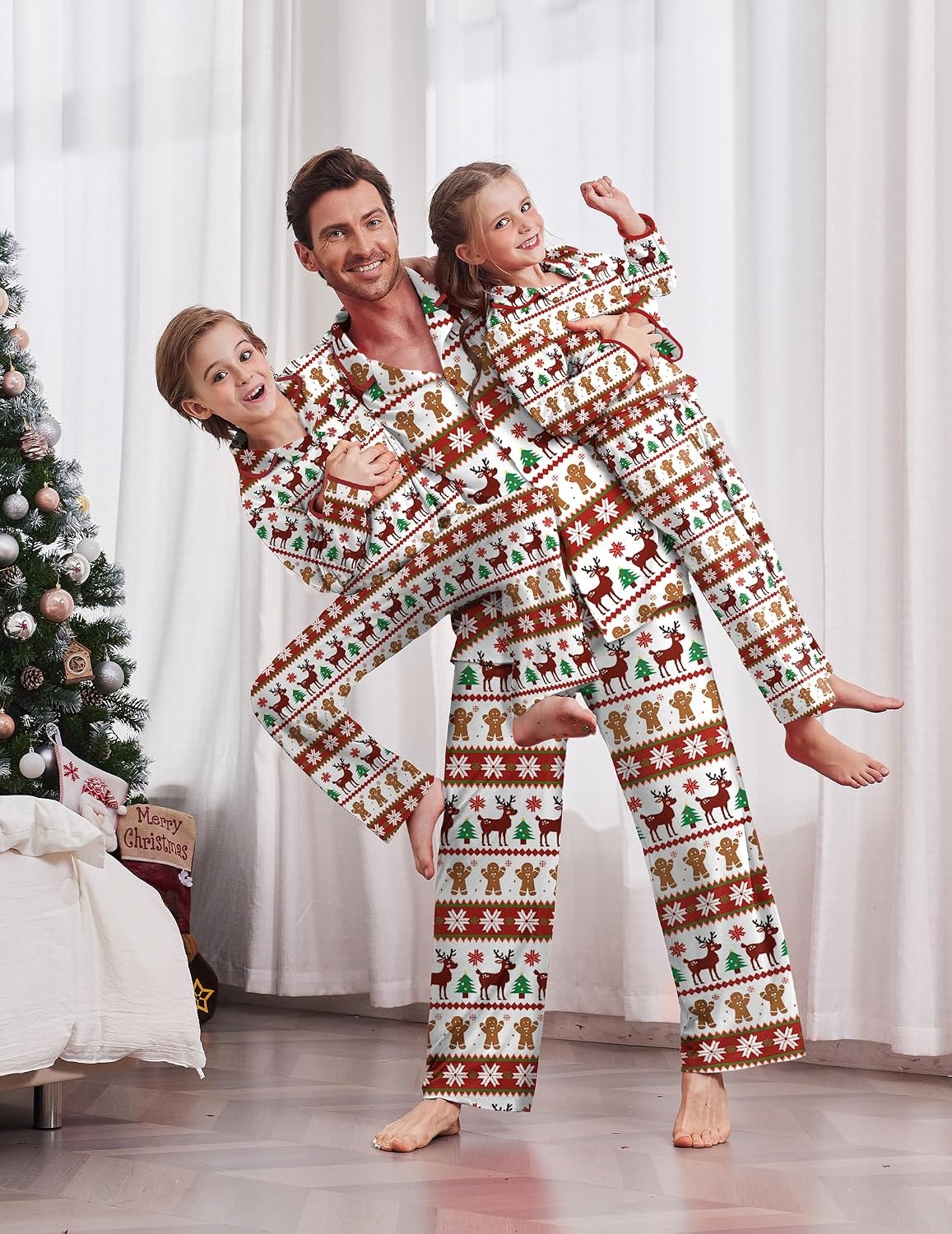 image:imageEkouaer Family Christmas Pajamas Matching Pjs Sets for Women Men and KidsReindeer