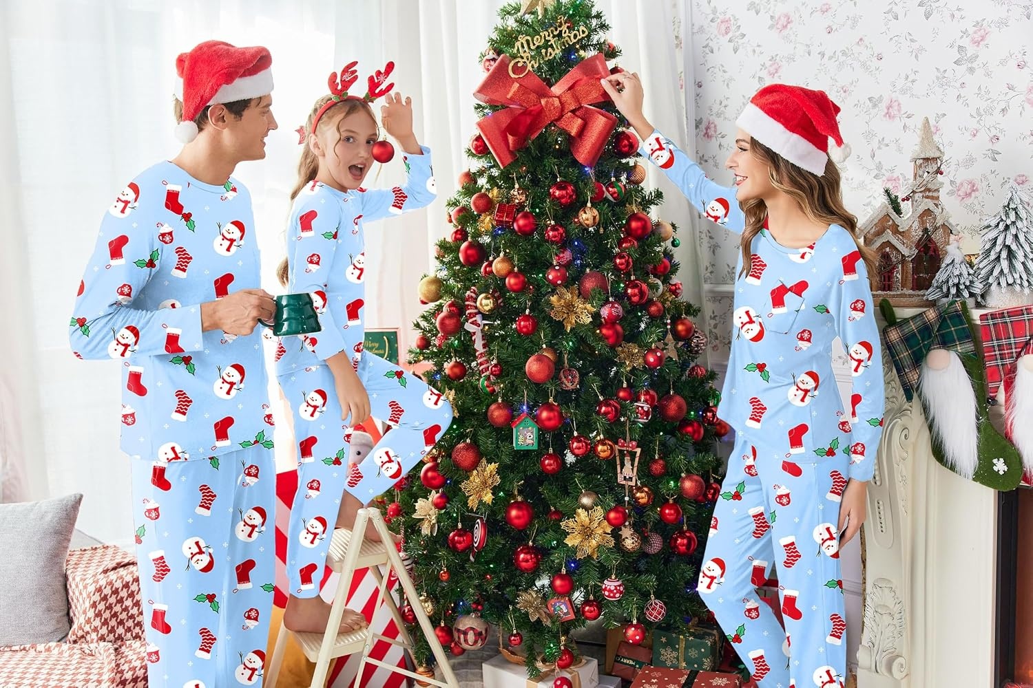 image:imageEkouaer Family Matching Pajamas Christmas Sleepwear Long Sleeve Pjs SetChristmas Snowman Socks