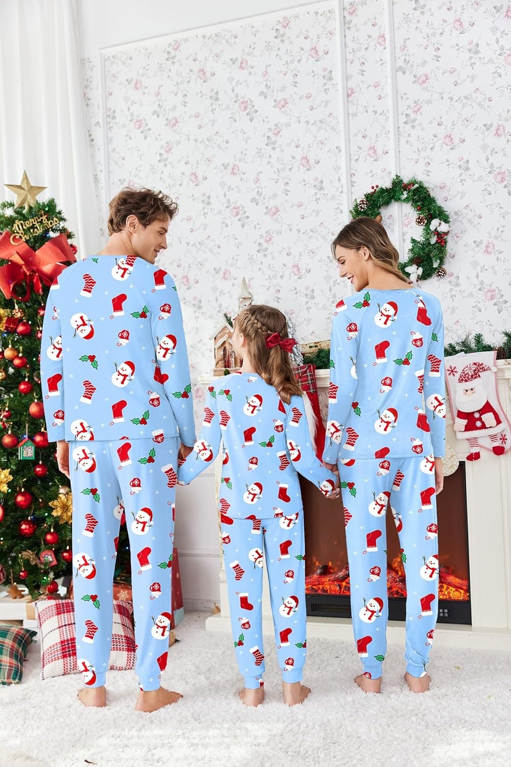 image:imageEkouaer Family Matching Pajamas Christmas Sleepwear Long Sleeve Pjs SetChristmas Snowman Socks