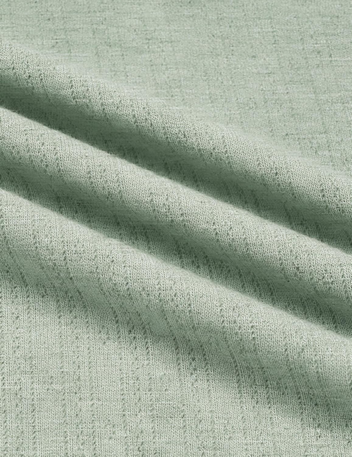 image:imageEkouaer Nightgowns for Women Short Sleeve Sleepshirts Henley SleepwearLight Green