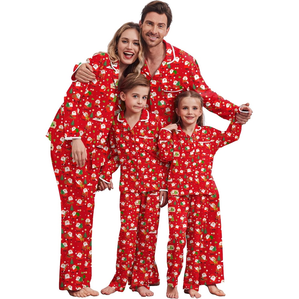 image:imageEkouaer Family Christmas Pajamas Matching Pjs Sets for Women Men and KidsCartoon Santa Claus