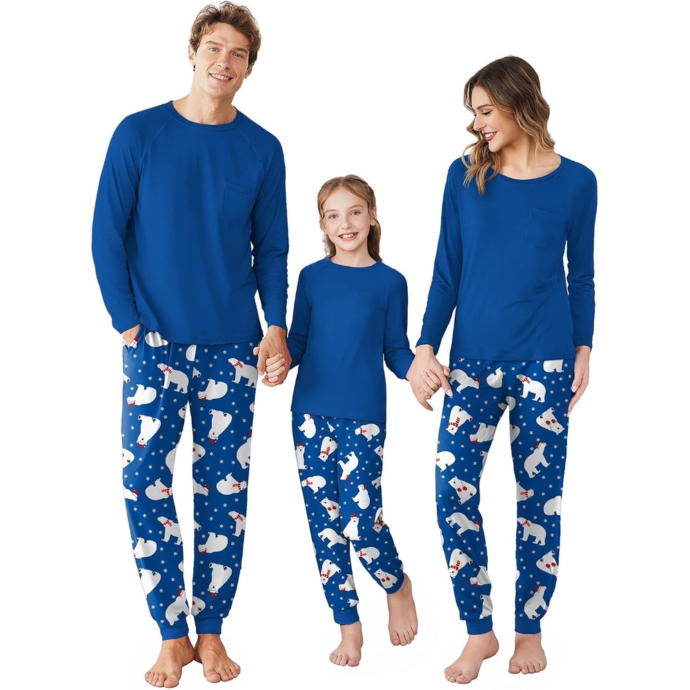 image:imageEkouaer Family Matching Pajamas Christmas Sleepwear Long Sleeve Pjs SetGreen and Black Plaid