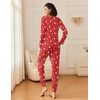 Ekouaer 2 Pack Womens Pajama Sets Long Sleeve Pjs Soft Comfy Lounge Set(Xmas Red+xmas Gingerbread)