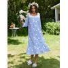 Ekouaer Cotton Nightgowns for Women Long Sleeve Night Gown Lace Sleepwear(Blue White Birds)