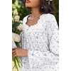 Ekouaer Cotton Nightgowns for Women Long Sleeve Night Gown Lace Sleepwear(Floral Purple)