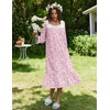 Ekouaer Cotton Nightgowns for Women Long Sleeve Night Gown Lace Sleepwear(Pink Ditsy Floral)