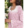 Ekouaer Cotton Nightgowns for Women Long Sleeve Night Gown Lace Sleepwear(Pink Ditsy Floral)